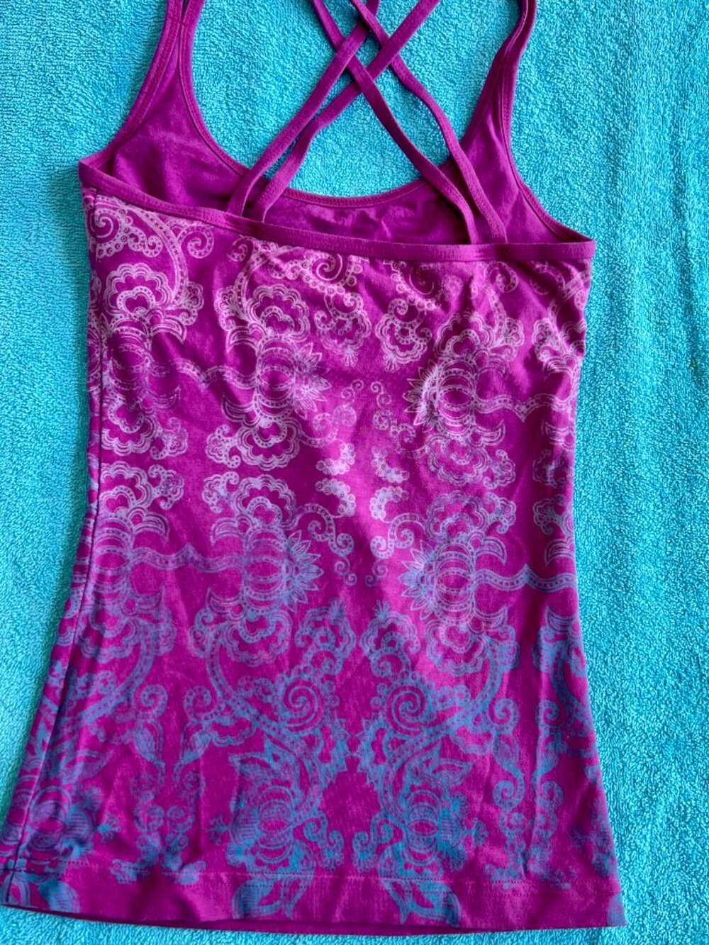 Green Apple Active Tank Top - Pink & Teal Print - Picture 2 of 4
